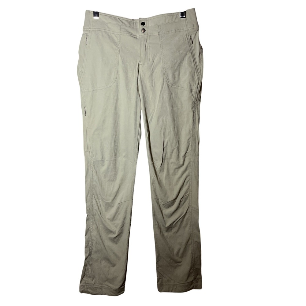 Athleta Trekkie Straight Leg Pant Khaki Tan Lightweight Hiking Stretch 28" Waist